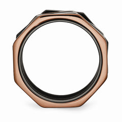 Stainless Steel Fashion Ring with Black & Brown IP-Plating Polished Finish