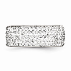 Sophia Jewelers Stainless Steel Crystal Eternity Band with Polished Finish