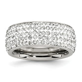 Sophia Jewelers Stainless Steel Crystal Eternity Band with Polished Finish