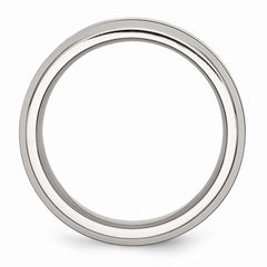 Sophia Jewelers Stainless Steel and Black Ceramic Engravable Band Sleek Modern Design