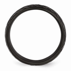 Stainless Steel Black Engravable 8mm Hammered Band for Sophisticated Style