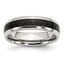 Carbon Fiber Inlay Wedding Band in Stainless Steel, 6mm