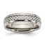 Carbon Fiber Inlay Wedding Band in Stainless Steel, 6mm