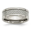 Sophia Jewelers Stainless Steel Band with Grey Carbon Fiber Inlay, 8mm Polished Modern Ring