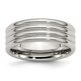 Stainless Steel Polished 8mm Grooved Band