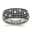 Stainless Steel Antiqued and Polished WithCrystal 10mm Band