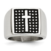 Sophia Jewelers Polished Antiqued Stainless Steel Cross Ring Unisex