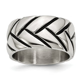 Stainless Steel Polished Braided Design Ring