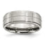 Stainless Steel Brushed and Polished Grooved 8mm Ridged Edge Band