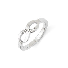 Stainless Steel Infinity CZ Ring with Polished Finish Elegant and Timeless