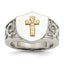Men's Cross and Diamond Ring in 14K White Gold (.02 ct. tw.) - Sophia Jewelers