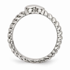 Sophia Jewelers Stainless Steel Polished Twisted Heart Ring Elegant Themed Design