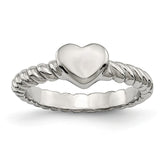 Sophia Jewelers Stainless Steel Polished Twisted Heart Ring Elegant Themed Design