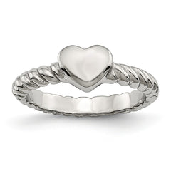 Sophia Jewelers Stainless Steel Polished Twisted Heart Ring Elegant Themed Design