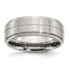Grooved Comfort-Fit Wedding Band in Stainless Steel, 8mm