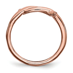 StainleSterling Silver Steel Polished Pink IP-plated Twisted Ring