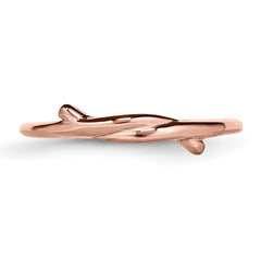StainleSterling Silver Steel Polished Pink IP-plated Twisted Ring