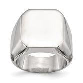 Stainless Steel Polished Signet Ring with Engravable Elegance by Sophia Jewelers - 9 - 9