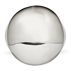 StainleSterling Silver Steel Polished Circular Signet Ring