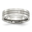 Grooved Comfort-Fit Wedding Band in Stainless Steel, 6mm