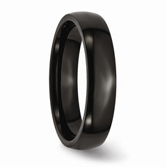 Stainless Steel Black IP Wedding Band with Polished Finish Engravable
