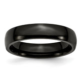 Stainless Steel Black IP Wedding Band with Polished Finish Engravable