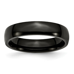 Stainless Steel Black IP Wedding Band with Polished Finish Engravable