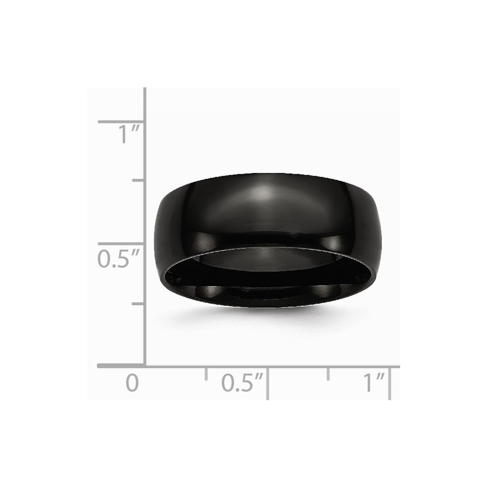 Stainless Steel 8mm Black IP-plated Polished Band