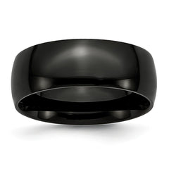 Sophia Jewelers Stainless Steel Black IP-Plated 8mm Polished Engravable Wedding Band
