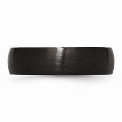 Sophia Jewelers 6mm Black Stainless Steel Brushed Domed Wedding Band