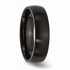 Sophia Jewelers 6mm Black Stainless Steel Brushed Domed Wedding Band