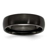 Sophia Jewelers 6mm Black Stainless Steel Brushed Domed Wedding Band