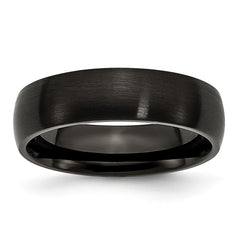 Sophia Jewelers 6mm Black Stainless Steel Brushed Domed Wedding Band