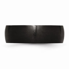 Sophia Jewelers Stainless Steel Wedding Band with Black IP Brushed Domed Finish