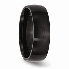 Sophia Jewelers Stainless Steel Wedding Band with Black IP Brushed Domed Finish