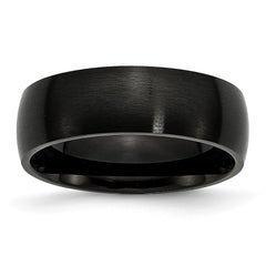 Sophia Jewelers Stainless Steel Wedding Band with Black IP Brushed Domed Finish
