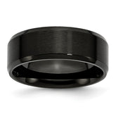 Sophia Jewelers Stainless Steel Black IP-Plated Beveled Wedding Band Engravable
