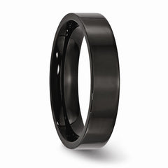 Sophia Jewelers Polished Black IP-Plated Stainless Steel Engravable Wedding Band
