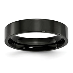 Sophia Jewelers Polished Black IP-Plated Stainless Steel Engravable Wedding Band