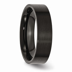 Sophia Jewelers Black IP Stainless Steel Engravable 6mm Brushed Wedding Band