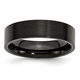 Sophia Jewelers Black IP Stainless Steel Engravable 6mm Brushed Wedding Band