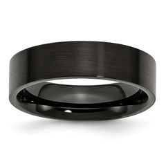 Sophia Jewelers Black IP Stainless Steel Engravable 6mm Brushed Wedding Band
