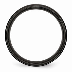 Sophia Jewelers Stainless Steel Black IP Wedding Band with Brushed Center
