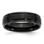Stainless Steel 6mm Black IP-plated Brushed Center with Polished Edges Band