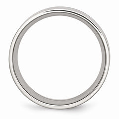 Stainless Steel Wedding Band with Black Carbon Fiber Inlay Engravable