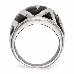 Sophia Jewelers Stainless Steel Polished Enamel Fashion Ring Modern Elegance
