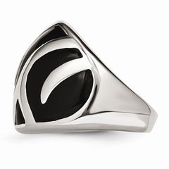 Sophia Jewelers Stainless Steel Polished Enamel Fashion Ring Modern Elegance