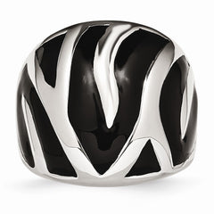 Sophia Jewelers Stainless Steel Polished Enamel Fashion Ring Modern Elegance