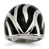 Sophia Jewelers Stainless Steel Polished Enamel Fashion Ring Modern Elegance