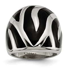 Sophia Jewelers Stainless Steel Polished Enamel Fashion Ring Modern Elegance